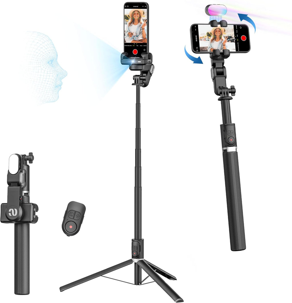 Trípode Selfie A17 con Luces LED y Control Remoto – Hasta 180 cm