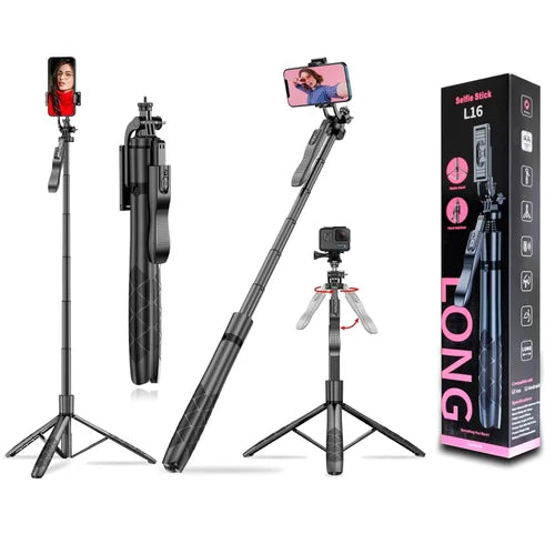 Trípode Selfie A17 con Luces LED y Control Remoto – Hasta 180 cm